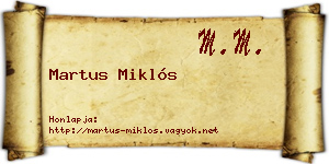 Martus Miklós névjegykártya