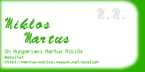 miklos martus business card